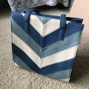Denim Chevron Handbag/Purse/Tote